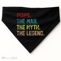 Pops The Man The Myth The Legend Funny Grandpa USA-Made Doggie Bandana thumb 0