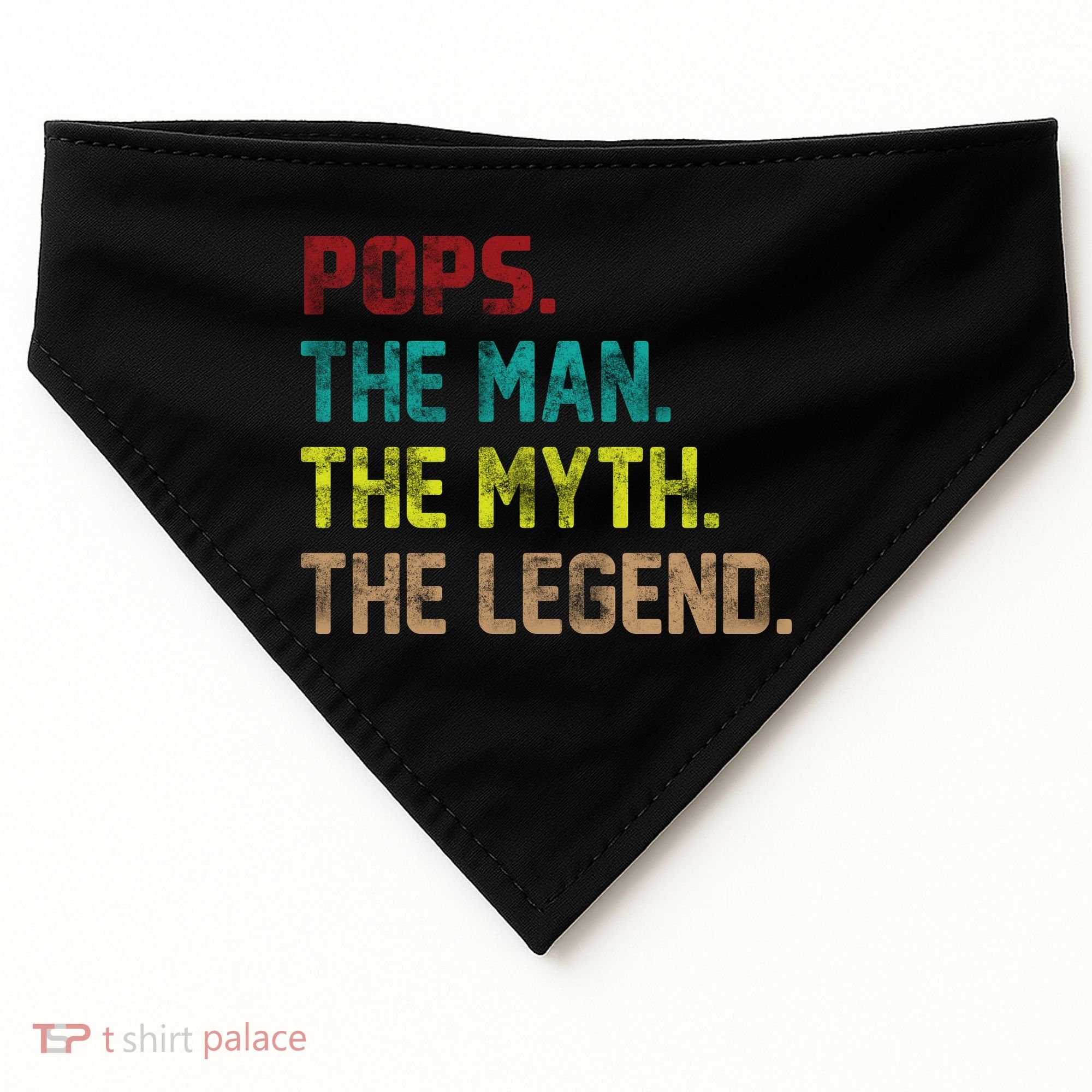 Pops The Man The Myth The Legend Funny Grandpa USA-Made Doggie Bandana