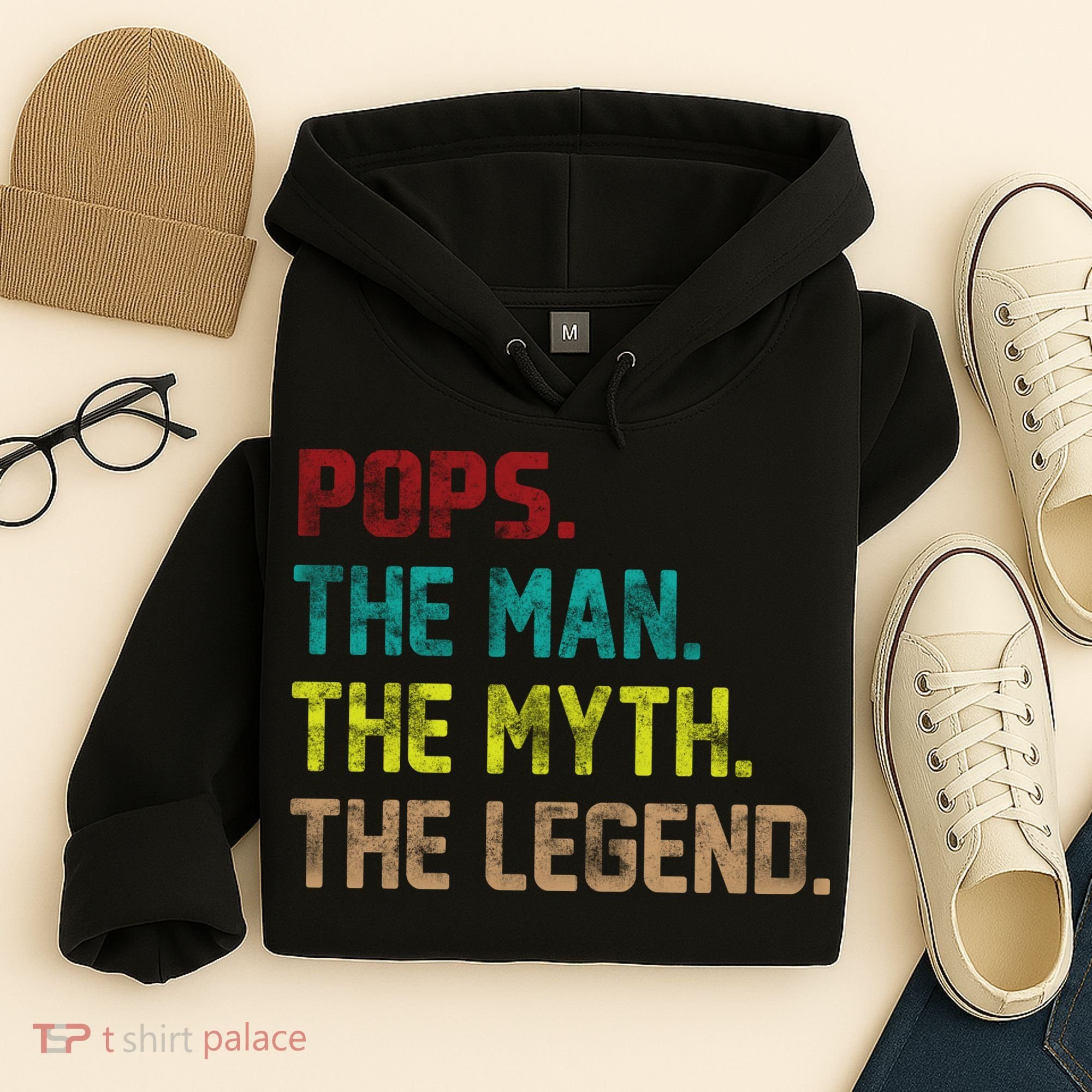 Pops The Man The Myth The Legend Funny Grandpa Hoodie