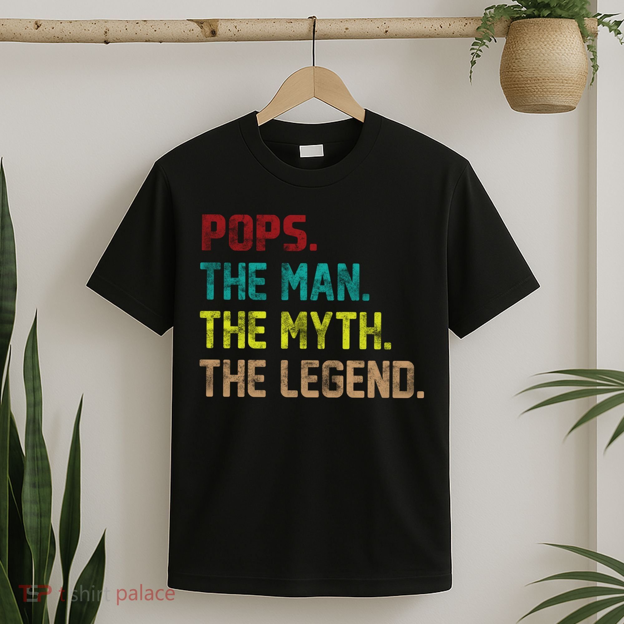 Pops The Man The Myth The Legend Funny Grandpa T-Shirt