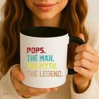 Pops The Man The Myth The Legend Funny Grandpa Coffee Mug thumb 3