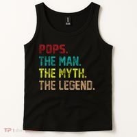 Pops The Man The Myth The Legend Funny Grandpa Tank Top thumb 2