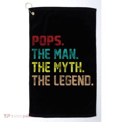 Pops The Man The Myth The Legend Funny Grandpa Golf Towel
