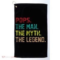 Pops The Man The Myth The Legend Funny Grandpa Golf Towel thumb 0