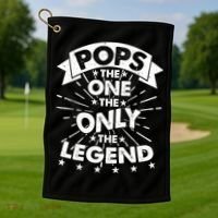 Pops The One The Only The Legend Golf Towel thumb 1