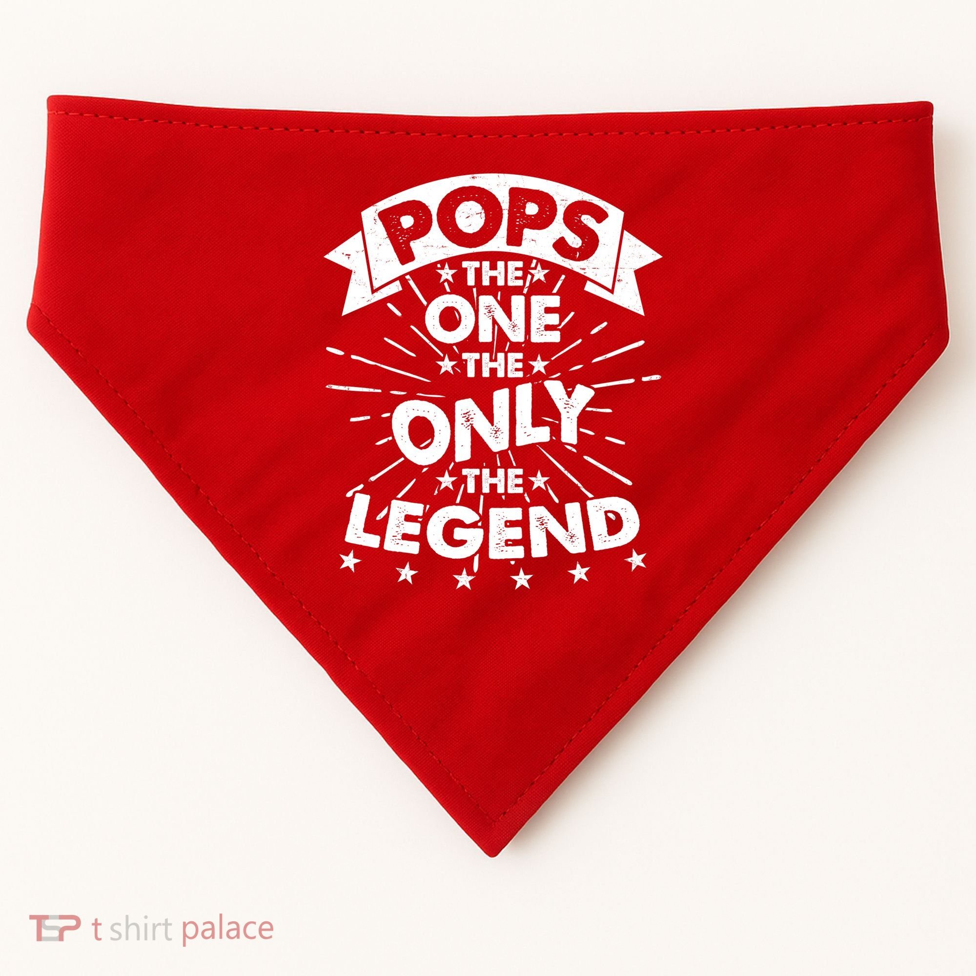 Pops The One The Only The Legend USA-Made Doggie Bandana