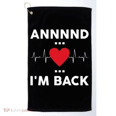 Post Operation Red Heart Back Open Heart Surgery Warrior Gift Golf Towel