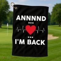 Post Operation Red Heart Back Open Heart Surgery Warrior Gift Golf Towel thumb 1