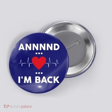 Post Operation Red Heart Back Open Heart Surgery Warrior Gift Button