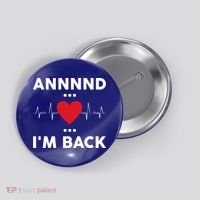 Post Operation Red Heart Back Open Heart Surgery Warrior Gift Button thumb 0