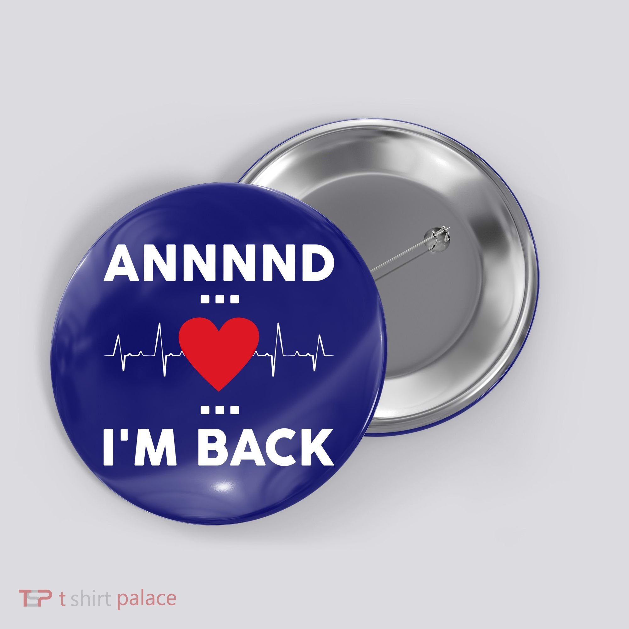 Post Operation Red Heart Back Open Heart Surgery Warrior Gift Button
