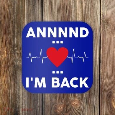 Post Operation Red Heart Back Open Heart Surgery Warrior Gift Coaster