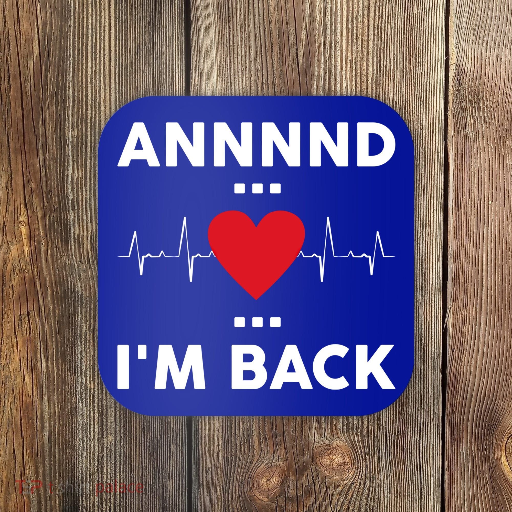 Post Operation Red Heart Back Open Heart Surgery Warrior Gift Coaster