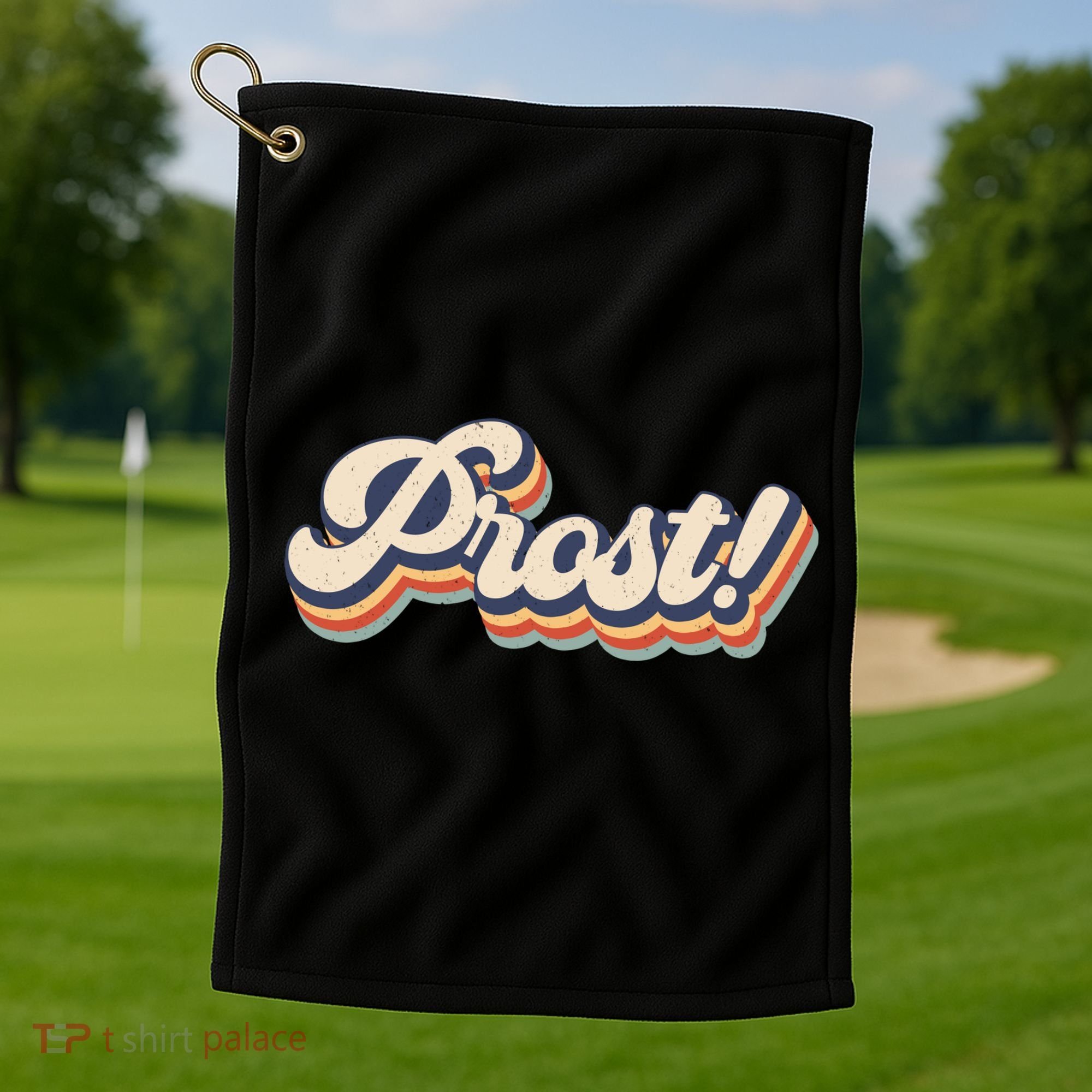 Prost Oktoberfest Retro Groovy Golf Towel