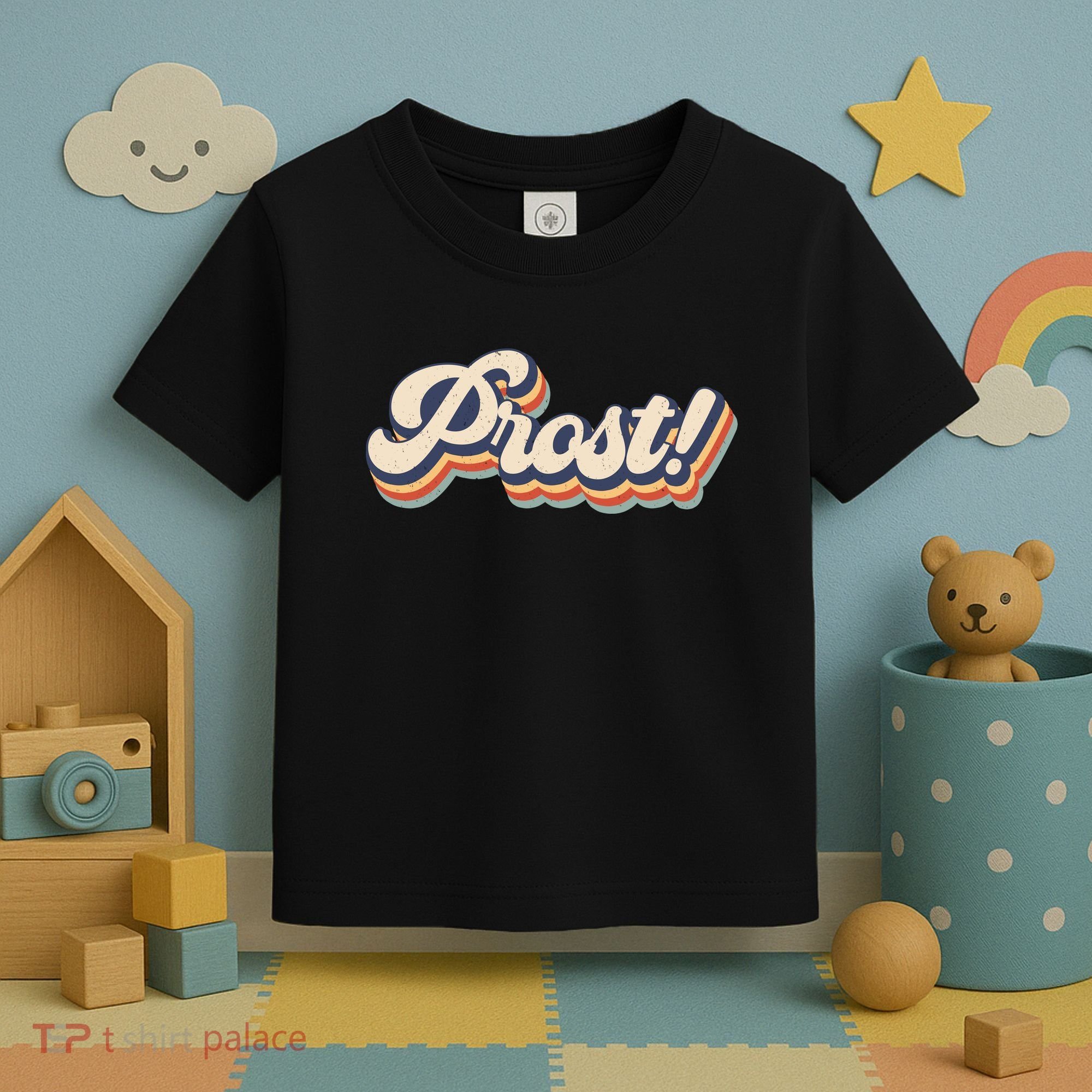 Prost Oktoberfest Retro Groovy Toddler T-Shirt