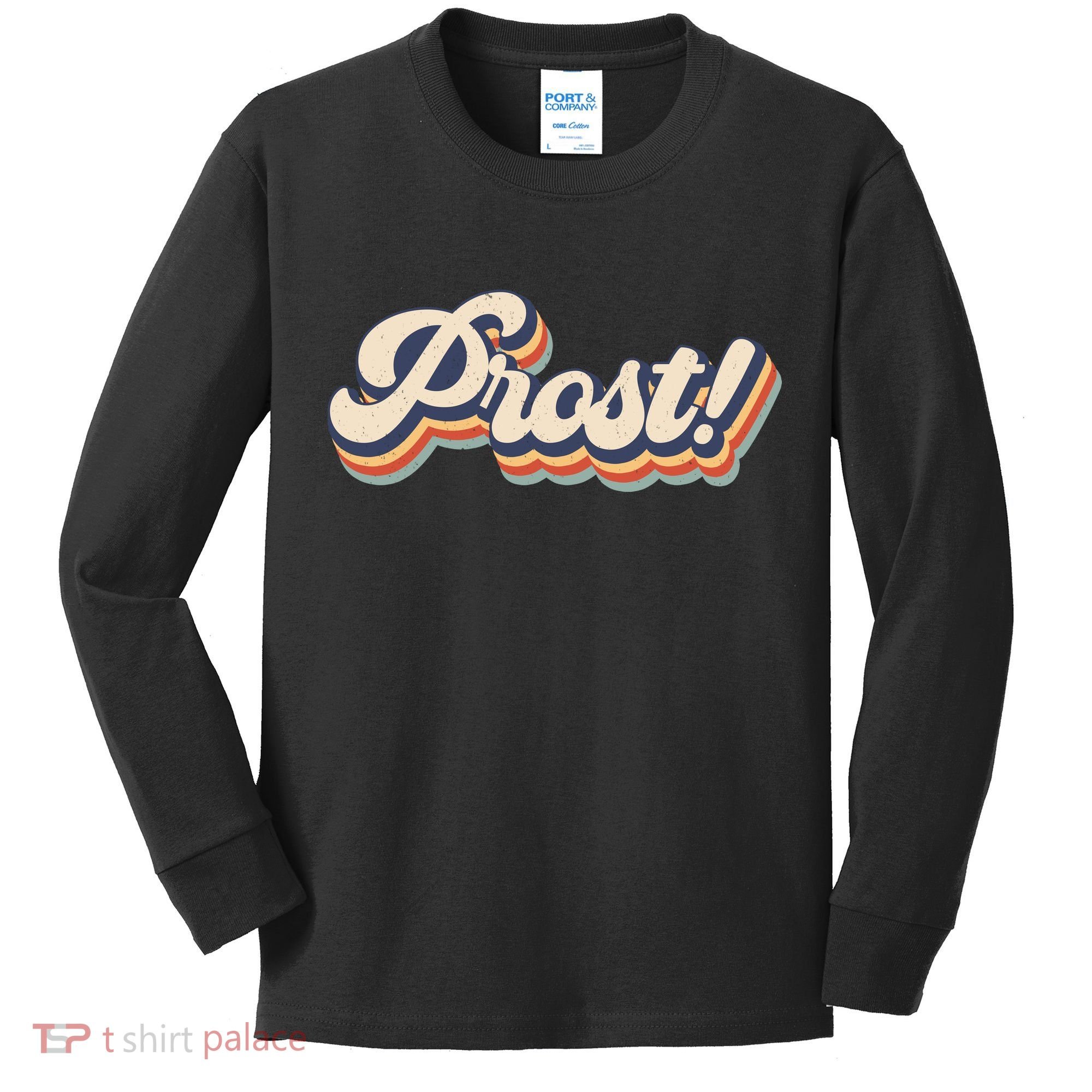 Prost Oktoberfest Retro Groovy Kids Long Sleeve Shirt
