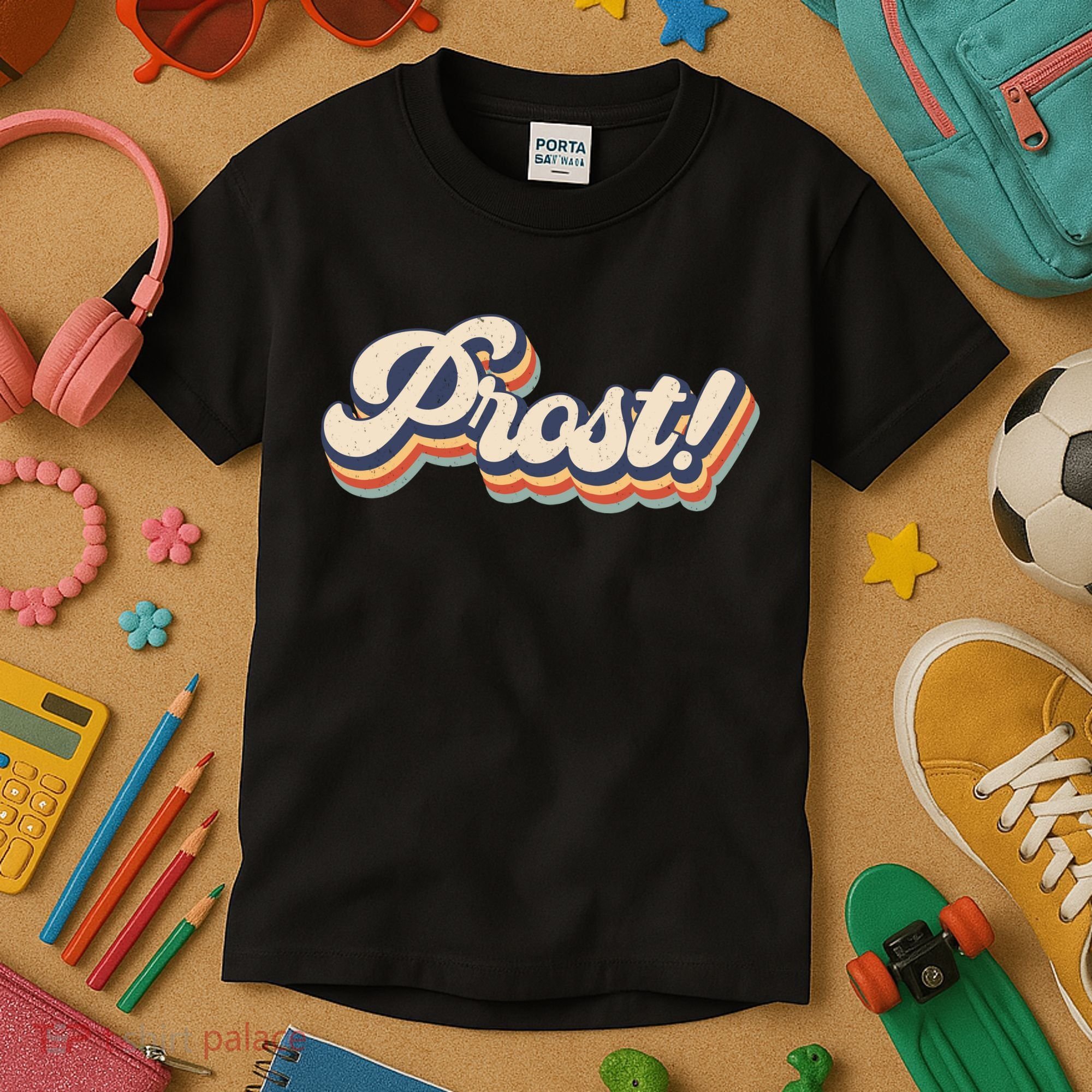 Prost Oktoberfest Retro Groovy Kids T-Shirt