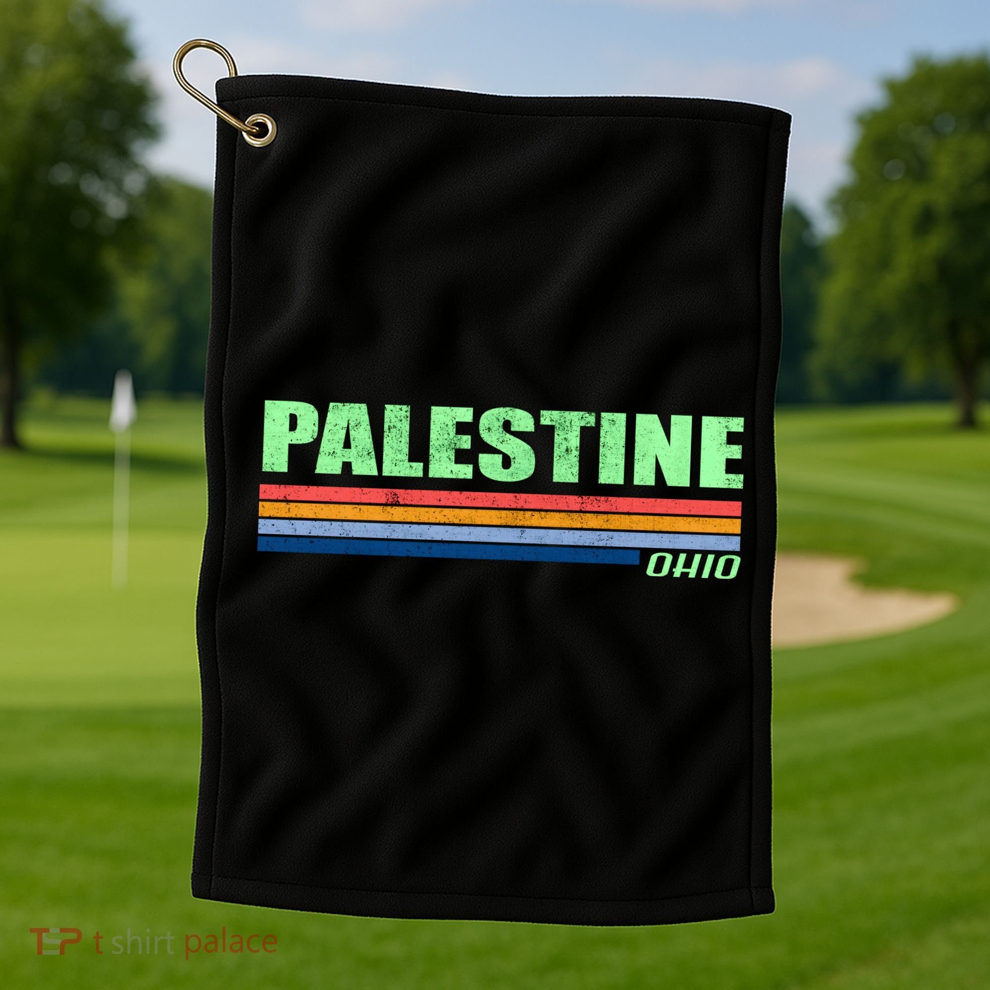 Palestine Ohio Retro Golf Towel