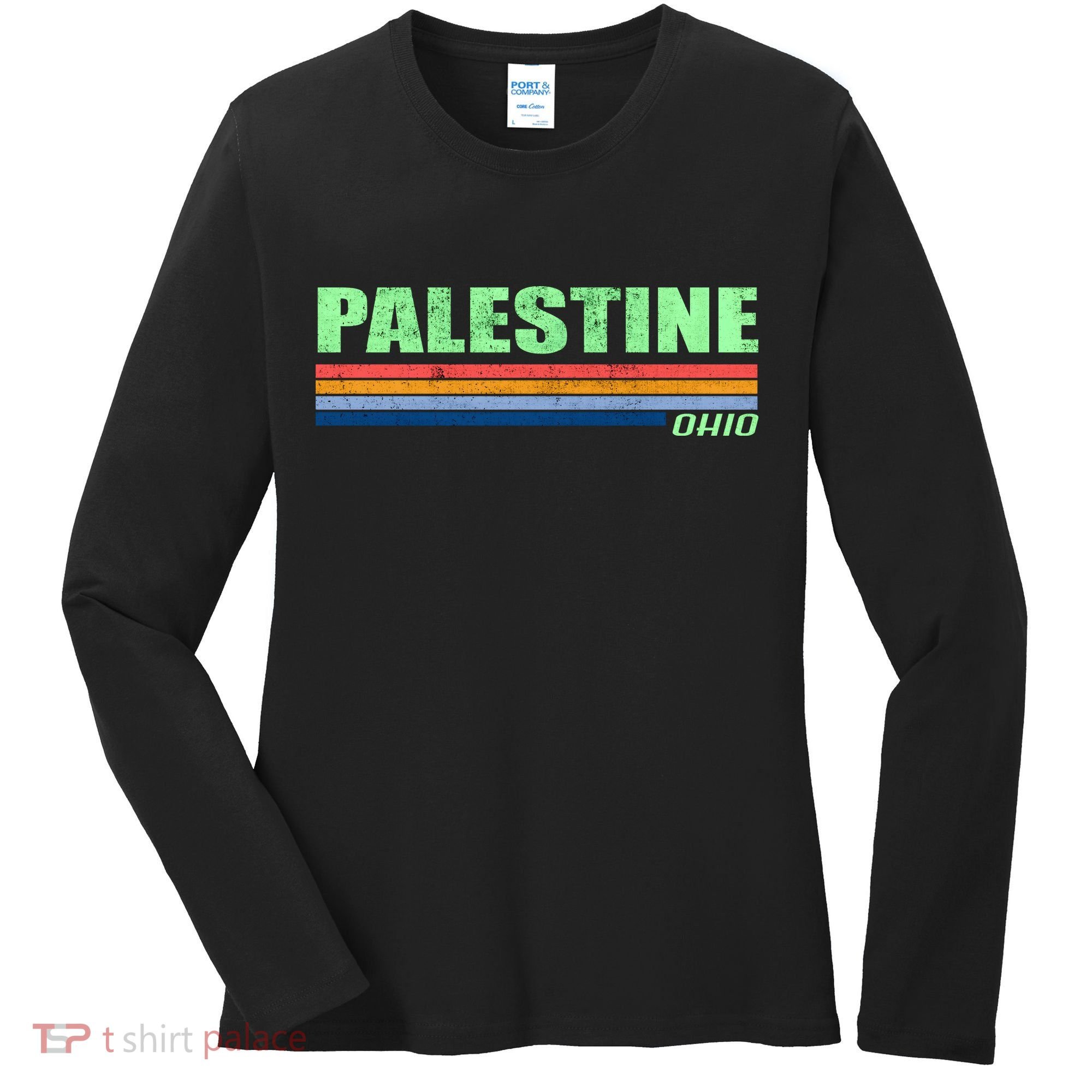 Palestine Ohio Retro Women's Long Sleeve Shirt