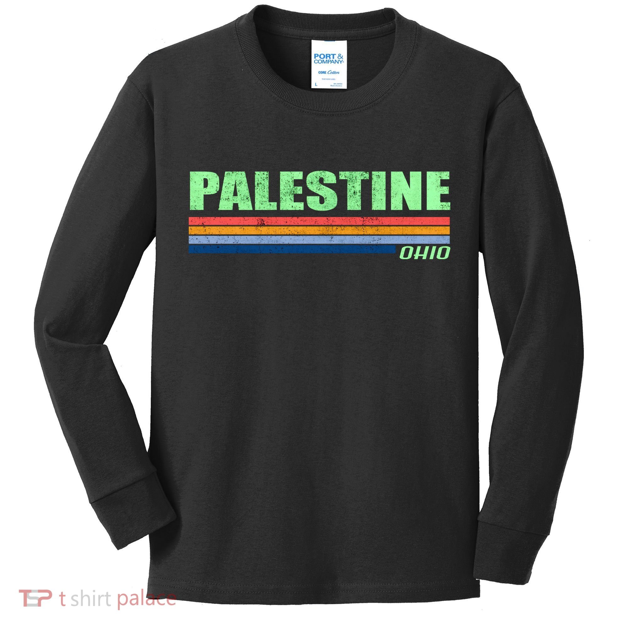 Palestine Ohio Retro Kids Long Sleeve Shirt