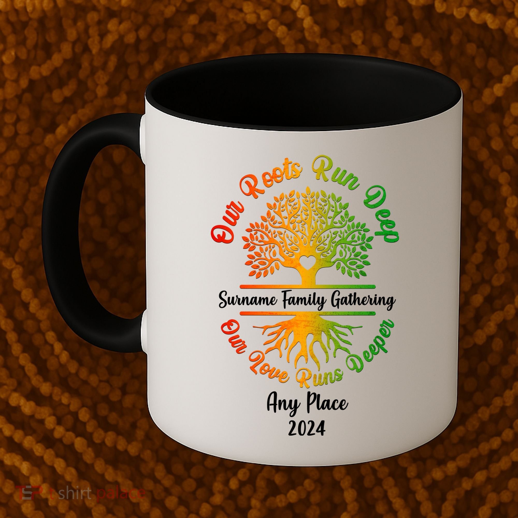 Personalize Our Roots Run Deep Family Reunion Custom Coffee Mug