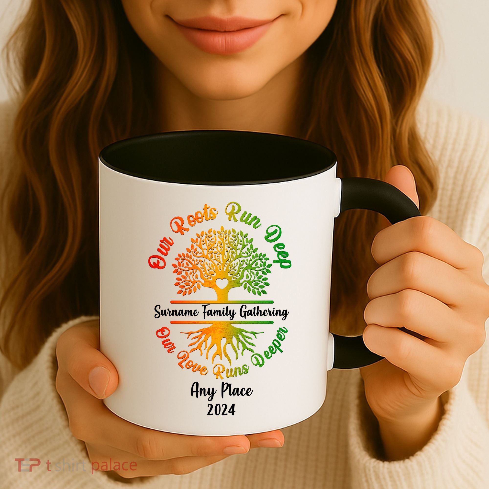 Personalize Our Roots Run Deep Family Reunion Custom Coffee Mug