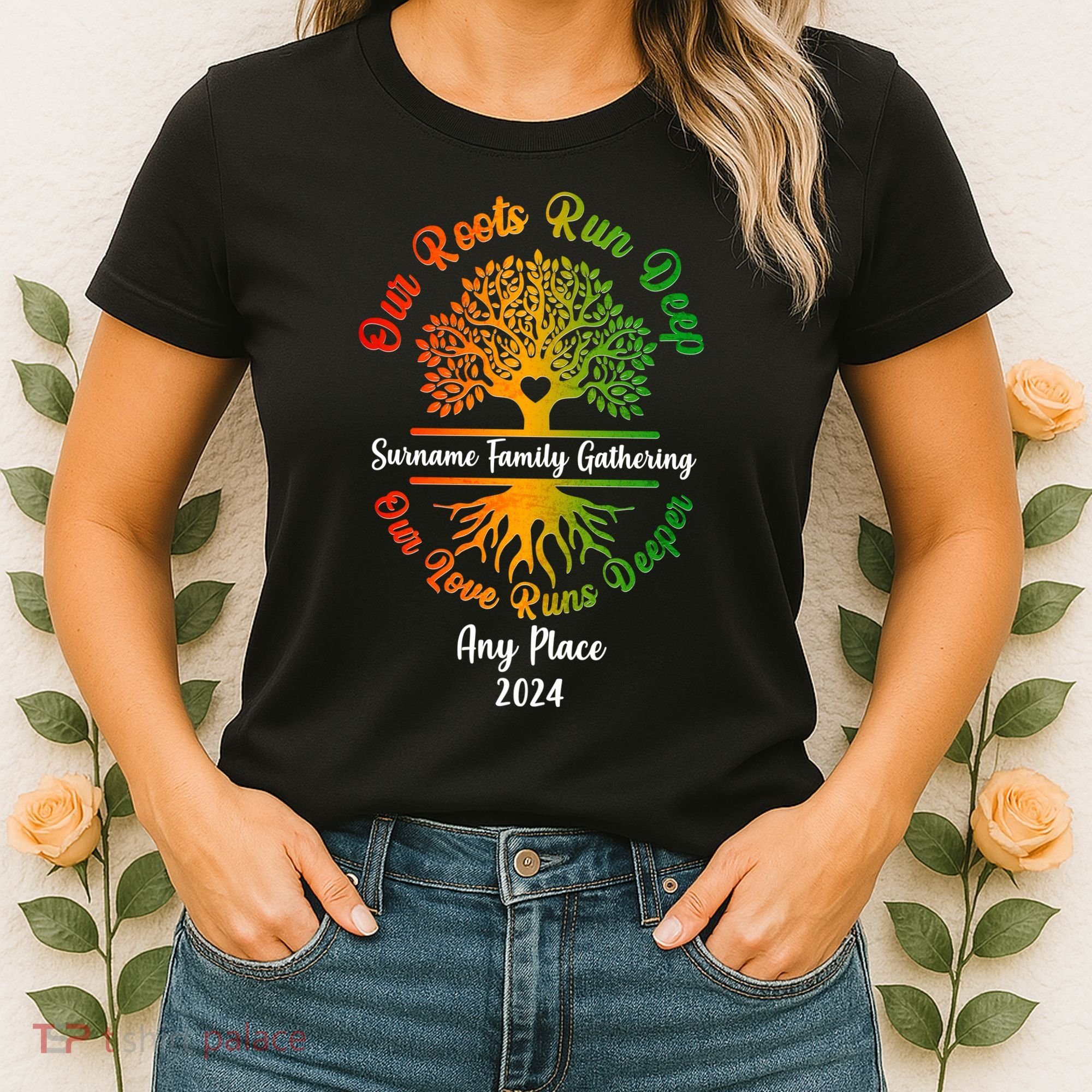 Personalize Our Roots Run Deep Family Reunion Custom Women's T-Shirt