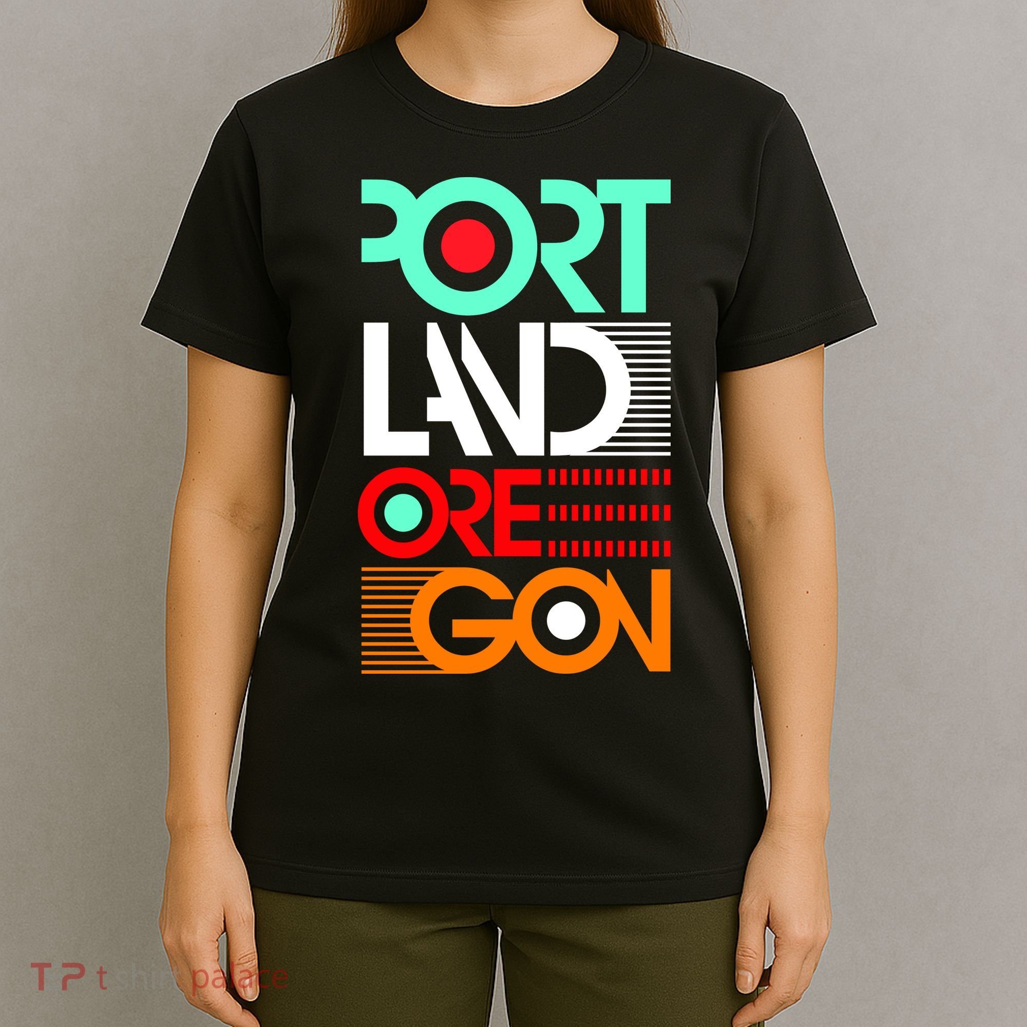 Portland Oregon Retro Typography T-Shirt