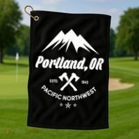 Portland Oregon Estd1843 Pacific Northwest Golf Towel thumb 1