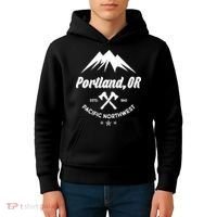 Portland Oregon Estd1843 Pacific Northwest Kids Hoodie thumb 4