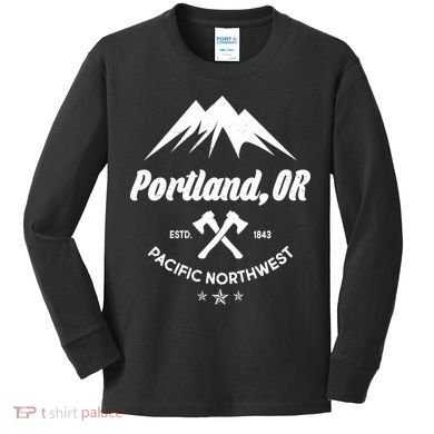 Portland Oregon Estd1843 Pacific Northwest Kids Long Sleeve Shirt