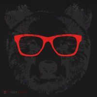 Portrait of Bear with glasses Coaster thumb 2