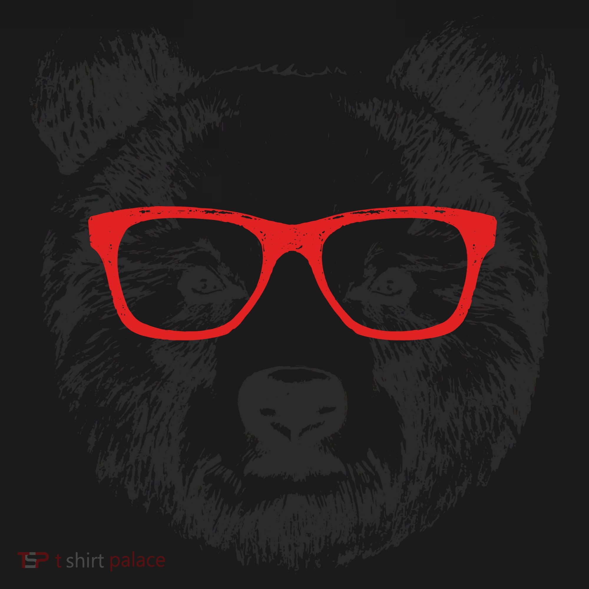 Portrait of Bear with glasses Toddler Hoodie