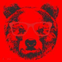 Portrait of Bear with glasses Santa Hat thumb 1