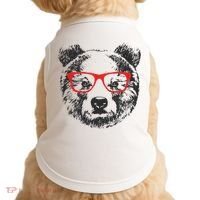 Portrait of Bear with glasses Doggie Tank thumb 0