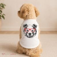 Portrait of Bear with glasses Doggie Tank thumb 2