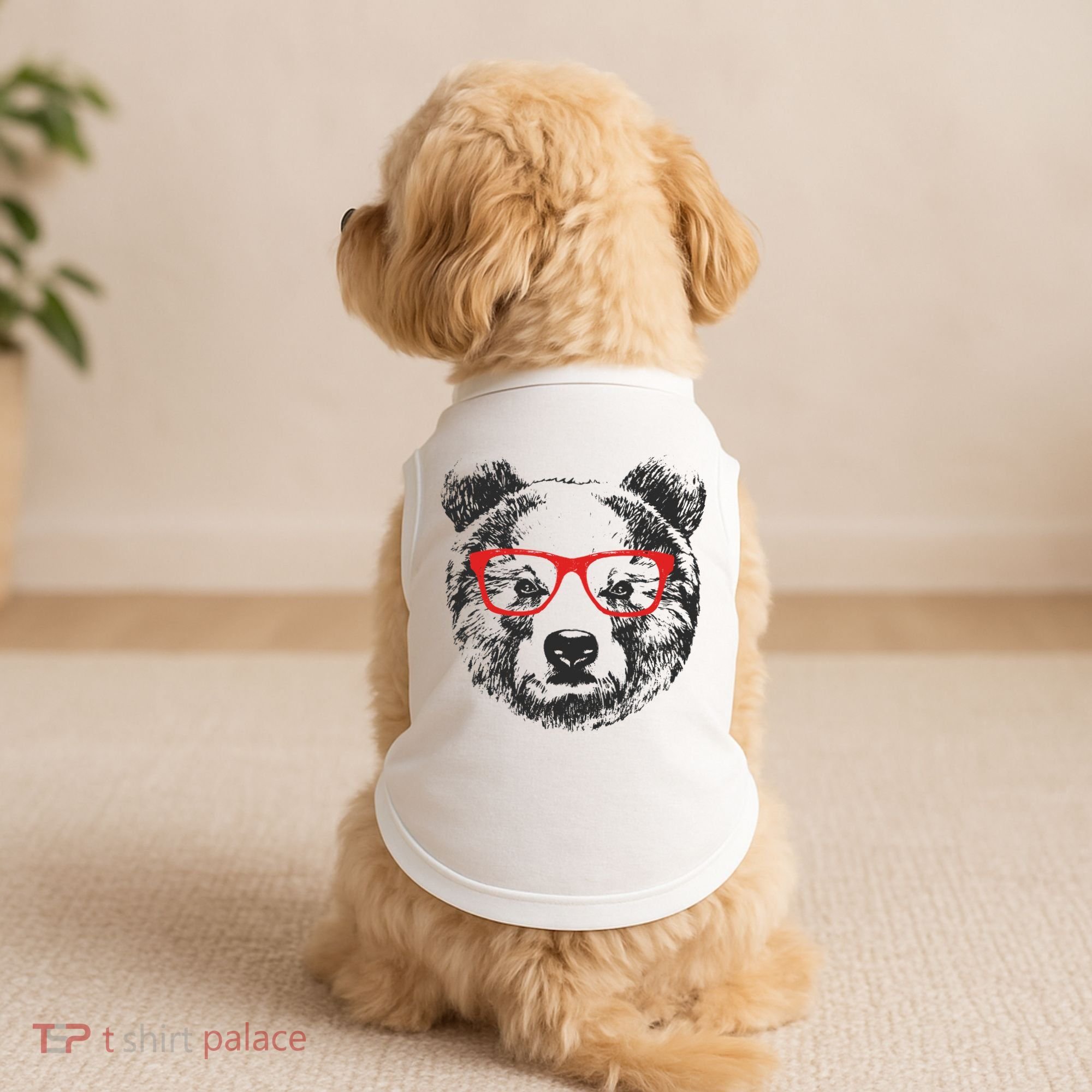 Portrait of Bear with glasses Doggie Tank