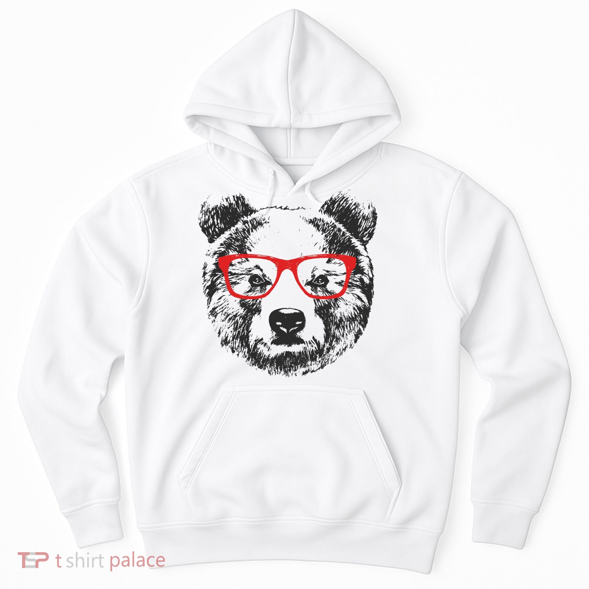Portrait of Bear with glasses Hoodie