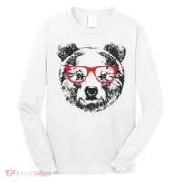 Portrait of Bear with glasses Long Sleeve Shirt thumb 0