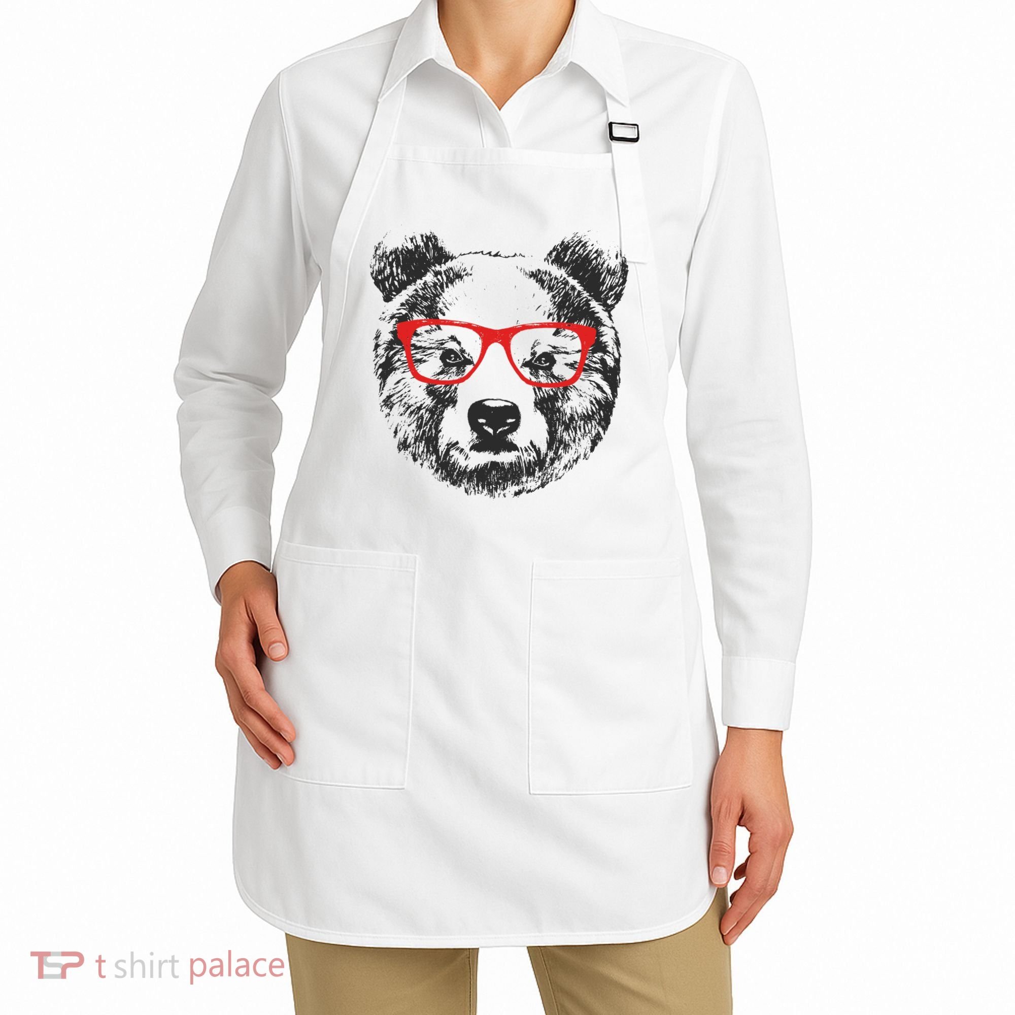 Portrait of Bear with glasses Apron