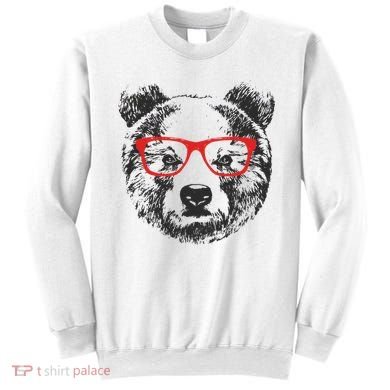 Portrait of Bear with glasses Sweatshirt