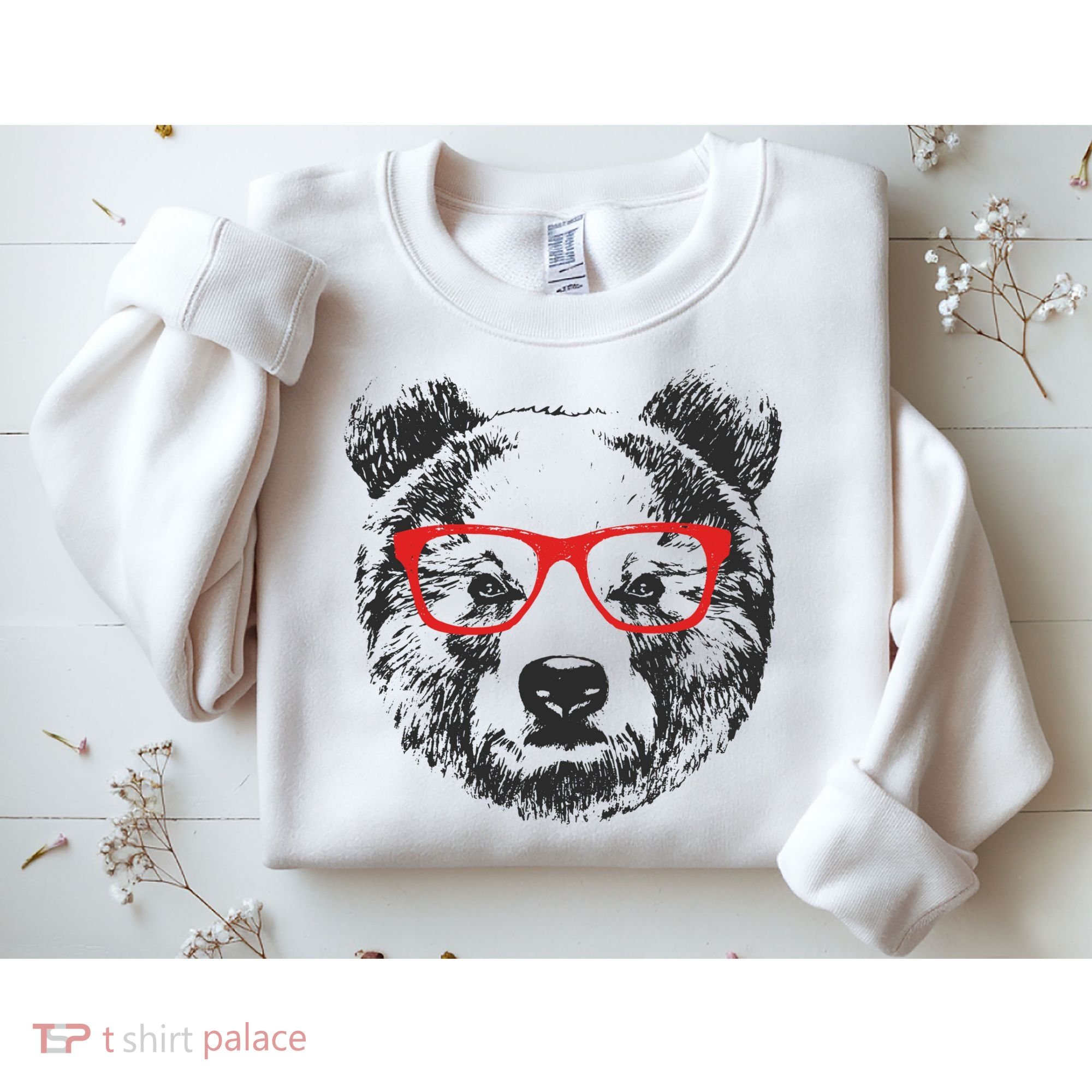 Portrait of Bear with glasses Sweatshirt
