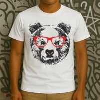 Portrait of Bear with glasses T-Shirt thumb 3