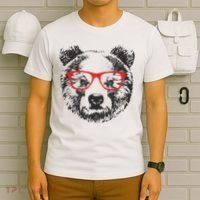 Portrait of Bear with glasses T-Shirt thumb 6