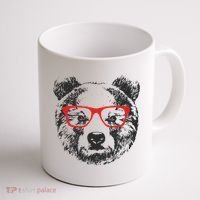 Portrait of Bear with glasses Coffee Mug thumb 1