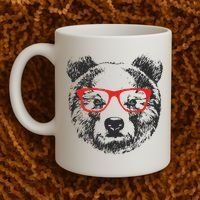 Portrait of Bear with glasses Coffee Mug thumb 2