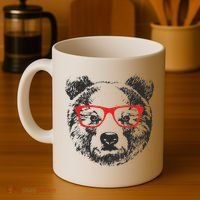 Portrait of Bear with glasses Coffee Mug thumb 4