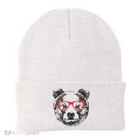 Portrait of Bear with glasses Beanie thumb 0