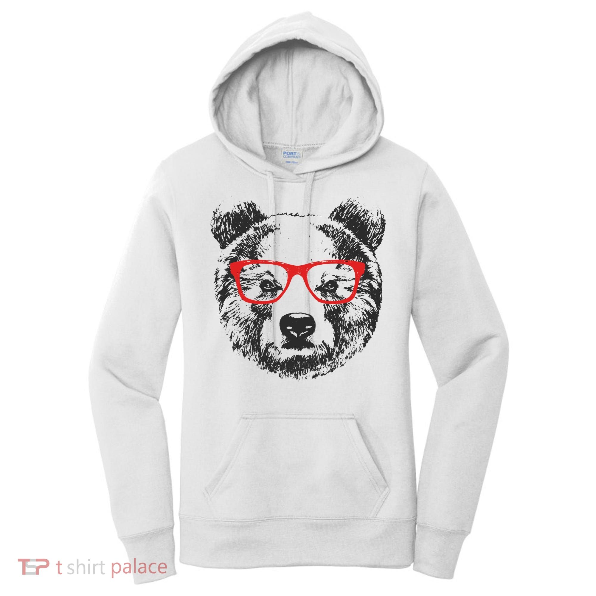 Portrait of Bear with glasses Women's Hoodie