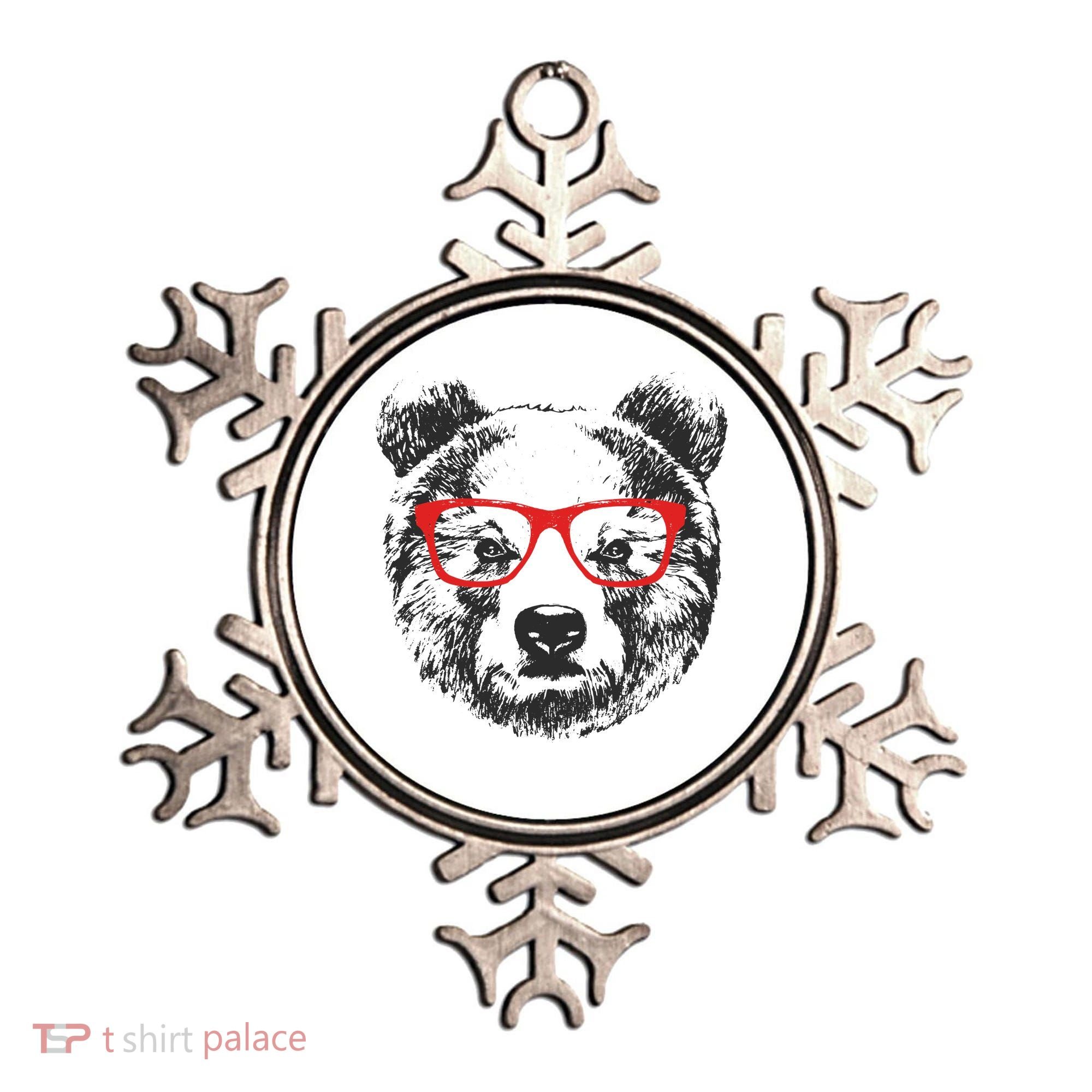 Portrait of Bear with glasses Ornament